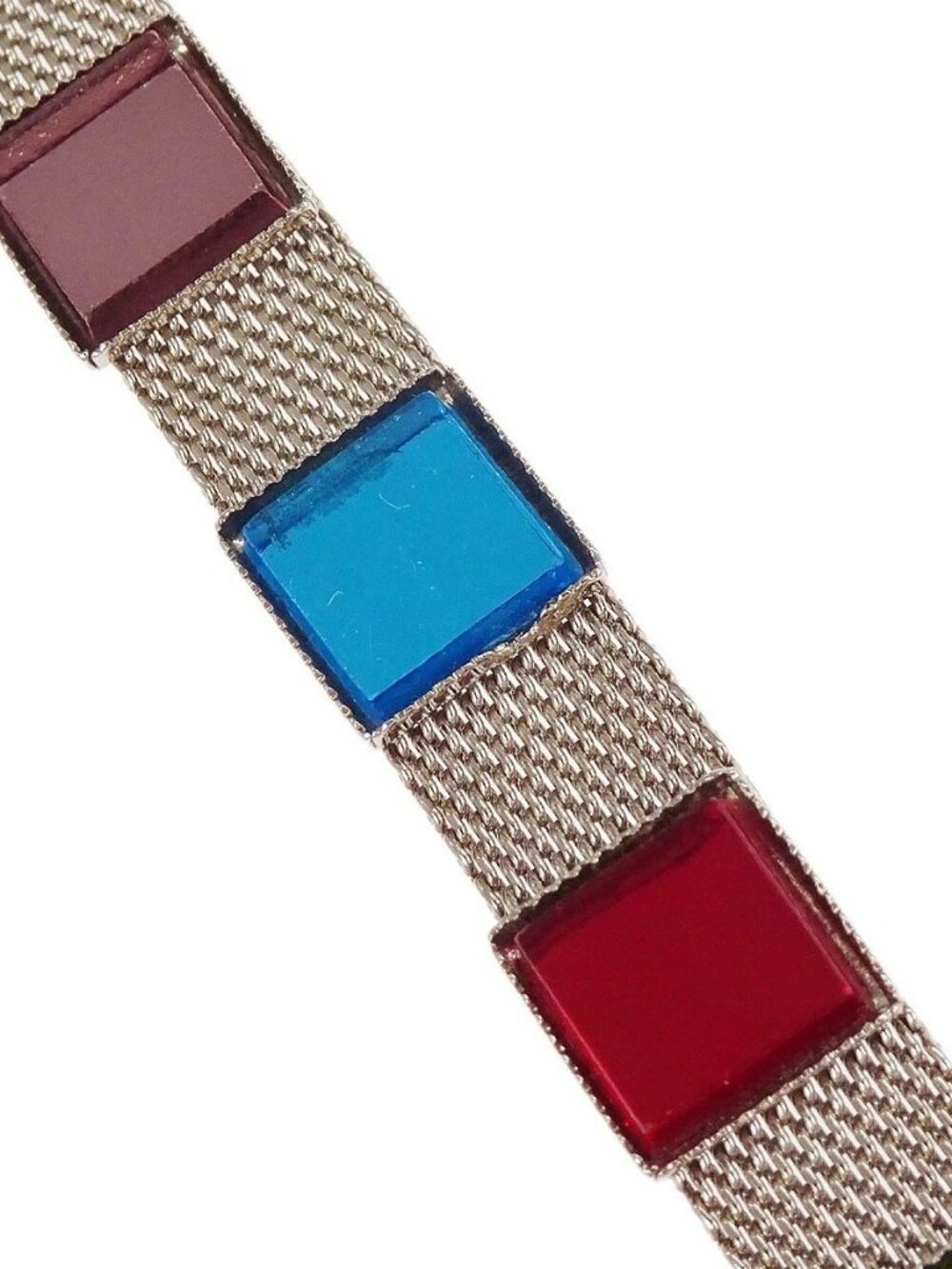 Chanel Square Glass Silver Chain Belt 99P Small Good 136179 - Picture 5 of 5